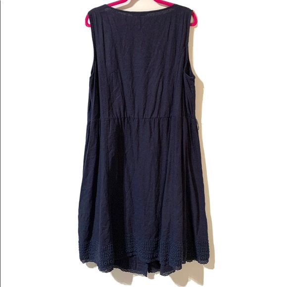 Croft & Barrow Button Front Sleeveless Dress Crochet Lace Hem MISSING BELT - Picture 6 of 9